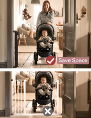 Momcozy 33-inch tall gate provides a tall, secure barrier.