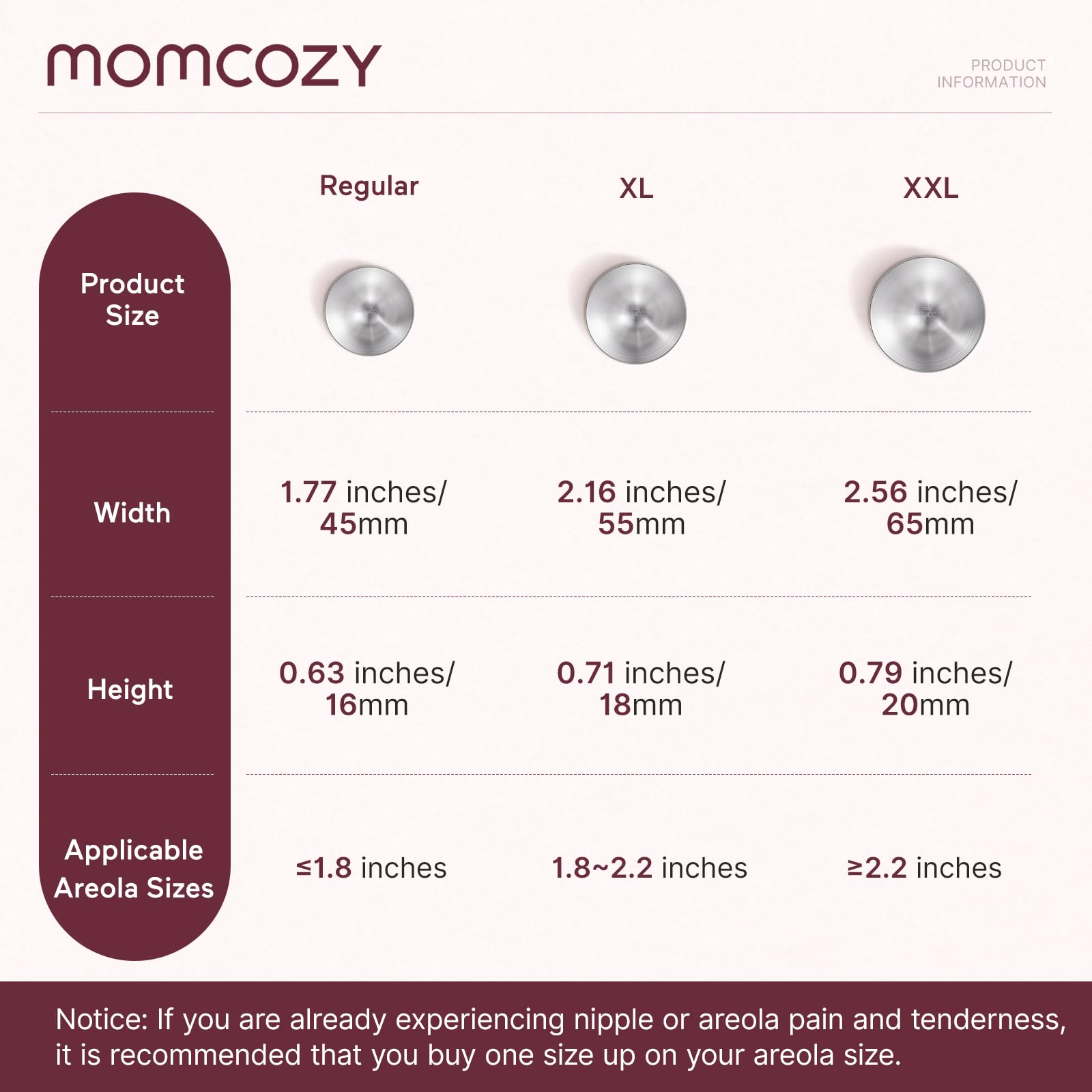 Momcozy 999 Silver Nipple Shields are hypoallergenic and nickel-free for sensitive skin.