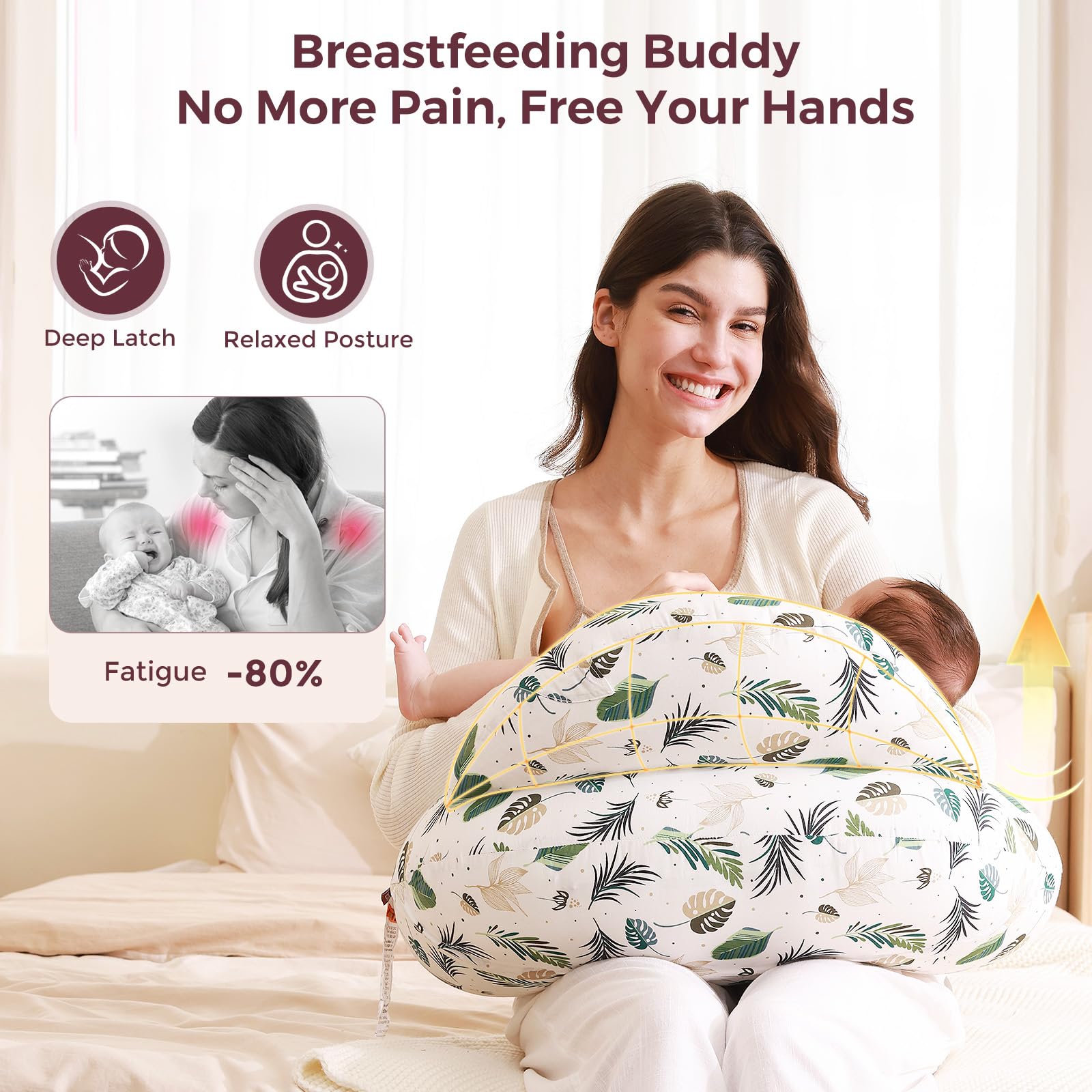 Momcozy adjustable waist strap keeps pillow securely positioned for most bodies