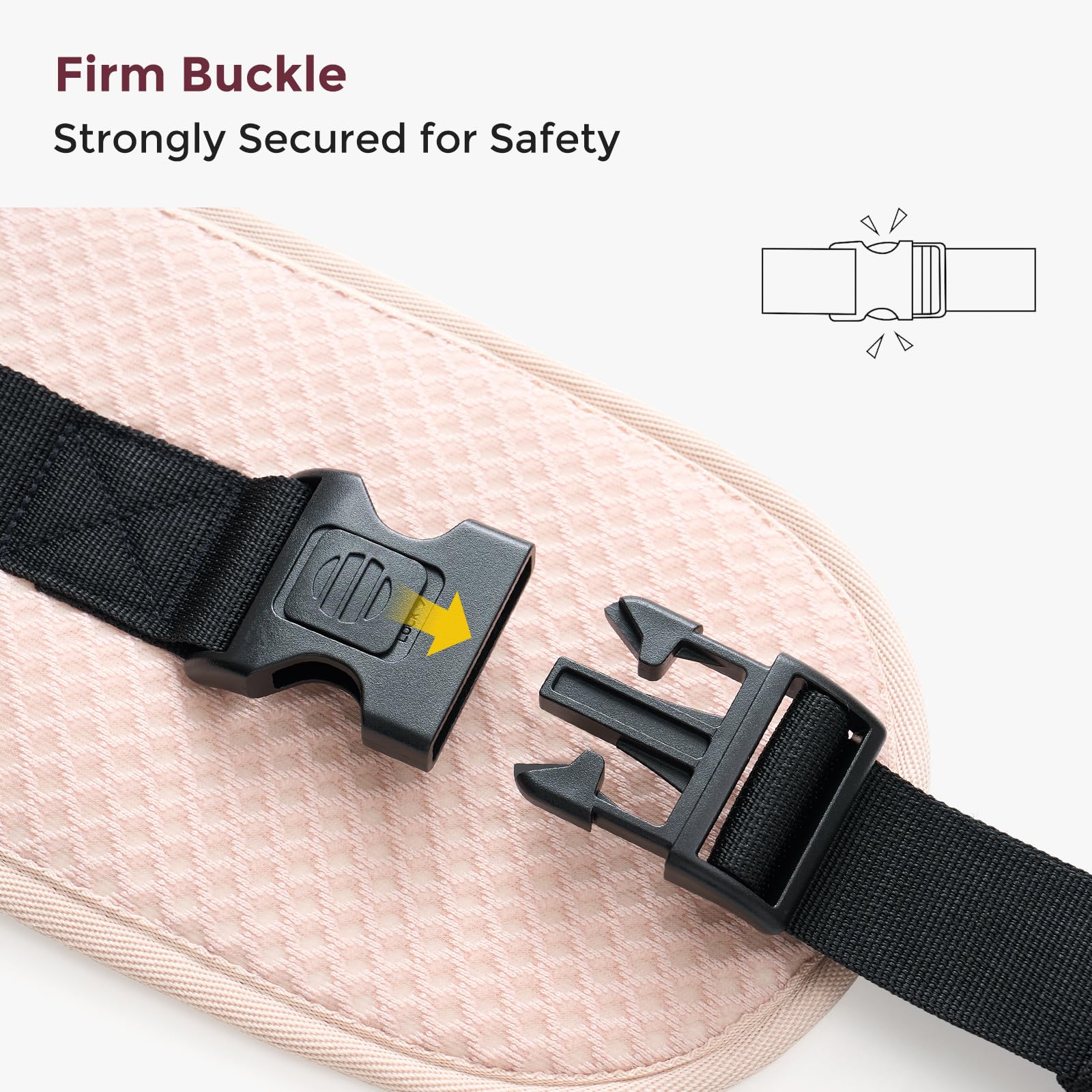 Breathable airmesh pink design complements Momcozy carrier aesthetics.