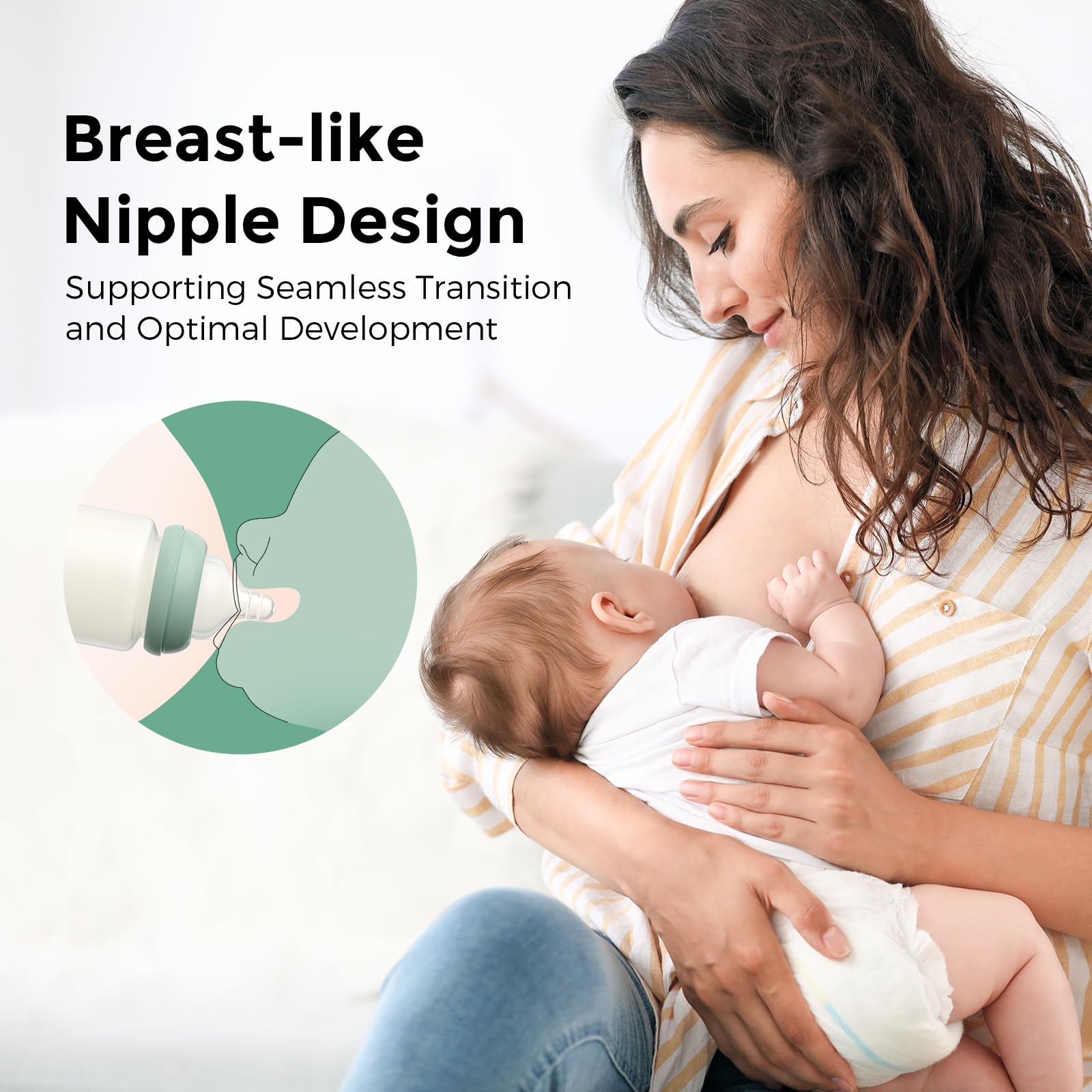 Momcozy anti-colic vent design reduces air intake for calmer feeds.