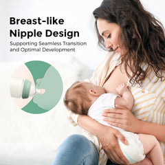 Momcozy anti-colic vent design reduces air intake for calmer feeds.
