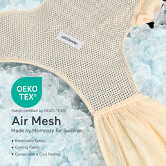 Momcozy AirMesh beige worn by parent demonstrates a comfortable fit for model