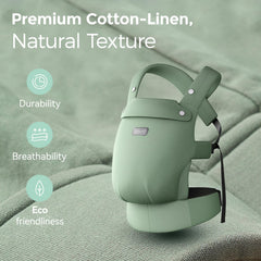 Momcozy baby carrier ergonomic waist support reduces back strain during long wear.