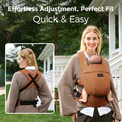 Momcozy baby carrier EVA waist support relieves back strain for long-wearing sessions