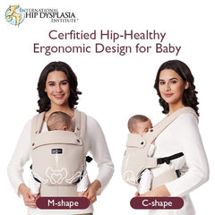 Momcozy Baby Carrier growth-positions enables a secure fit as baby grows.