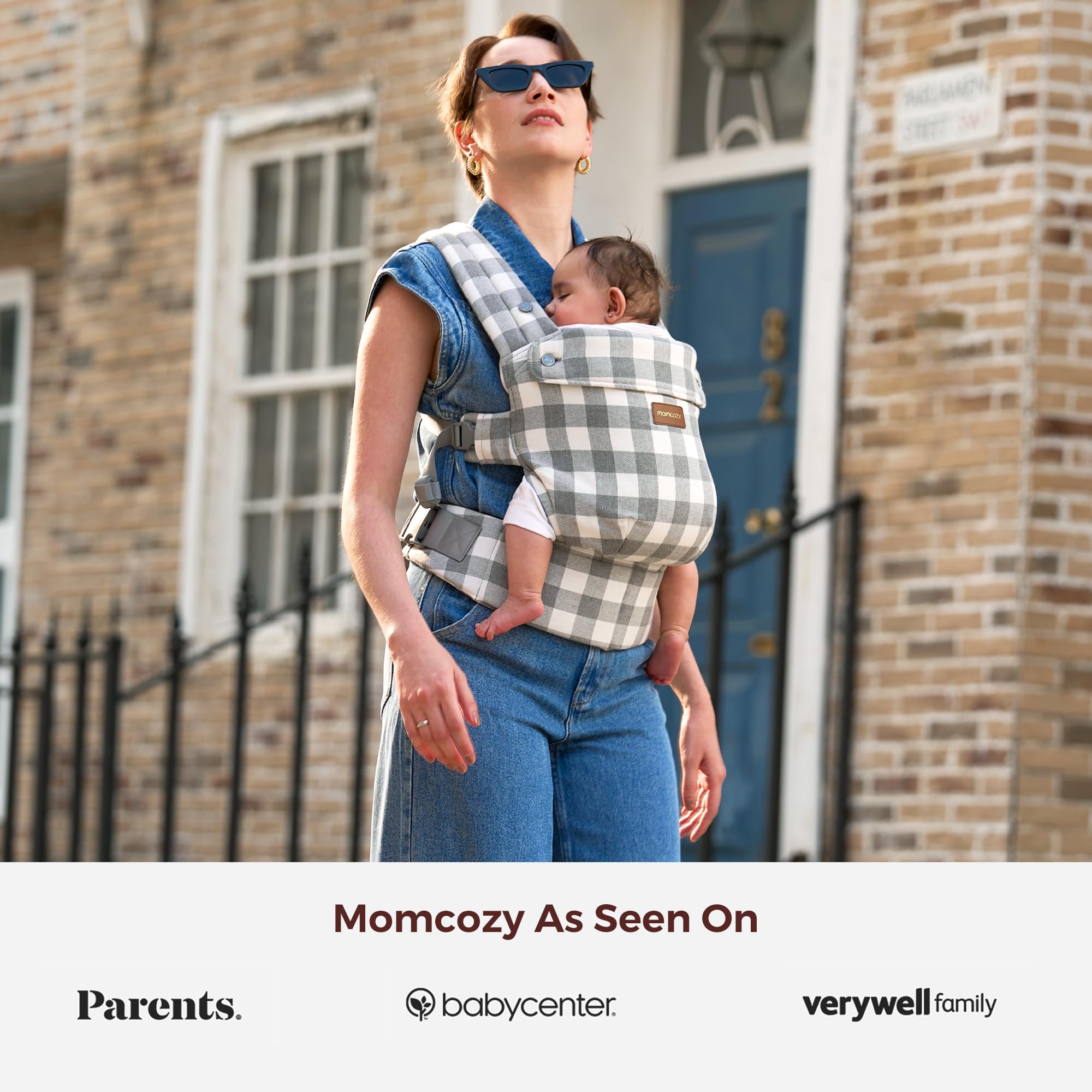 Momcozy hands-free design supports moms and dads on the go.