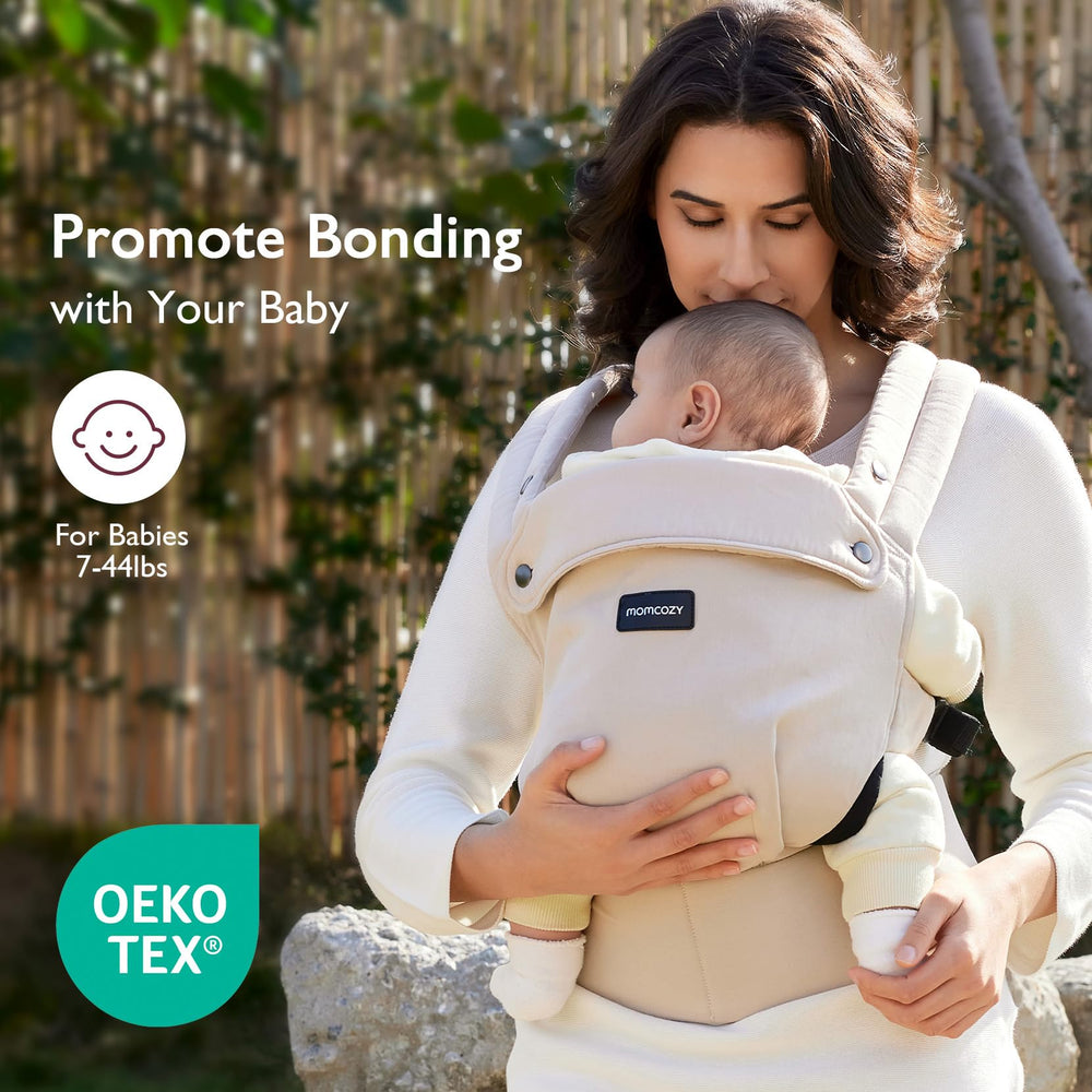 Momcozy Baby Carrier hands-free use for easier errands and travel.