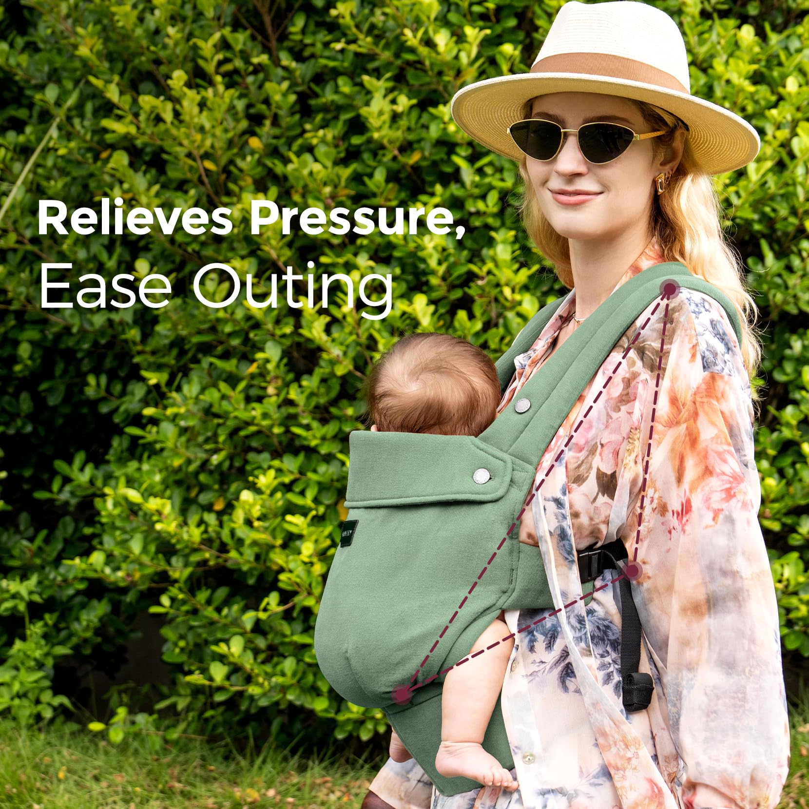 Momcozy baby carrier in use with infant and toddler demonstrating hands-free versatility.
