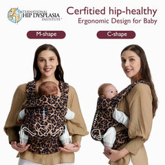 Momcozy Leopard three-size adjustable fit supports growing babies comfortably.