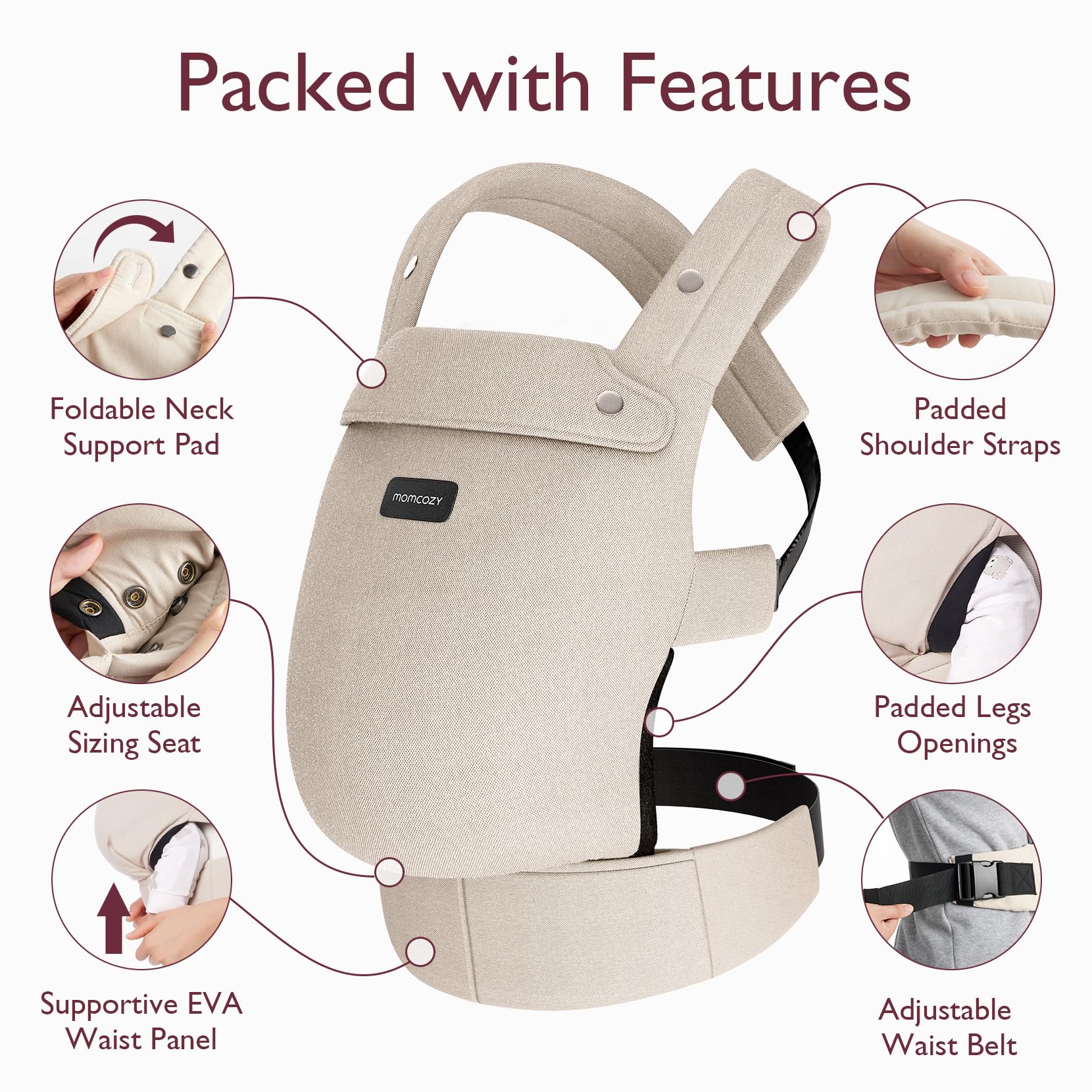 Momcozy Baby Carrier lightweight-cozy supports easy daily wear.