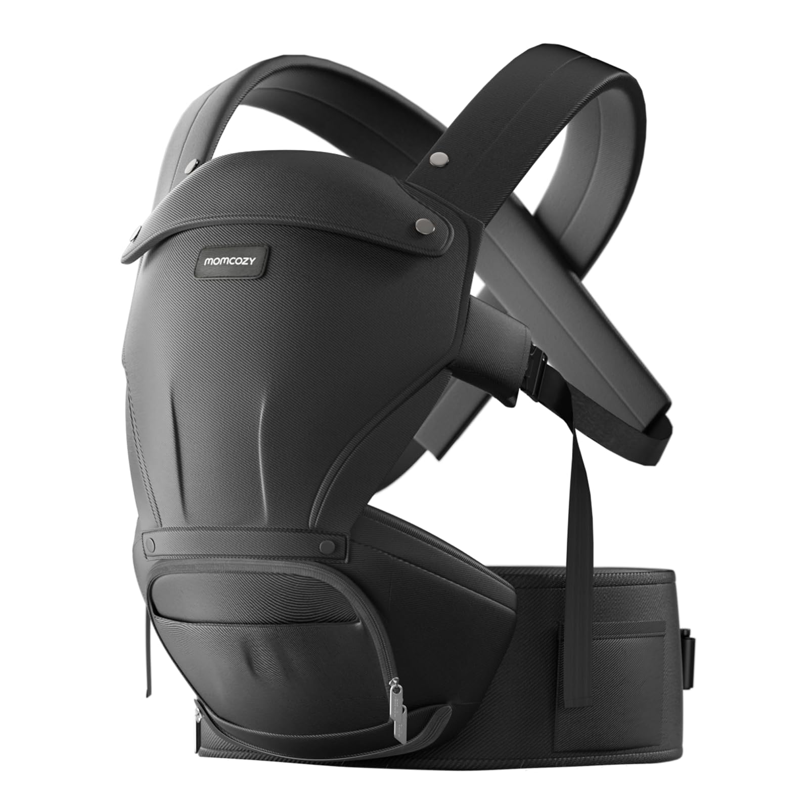 Momcozy carrier supports babies up to 44 lbs for longer use.