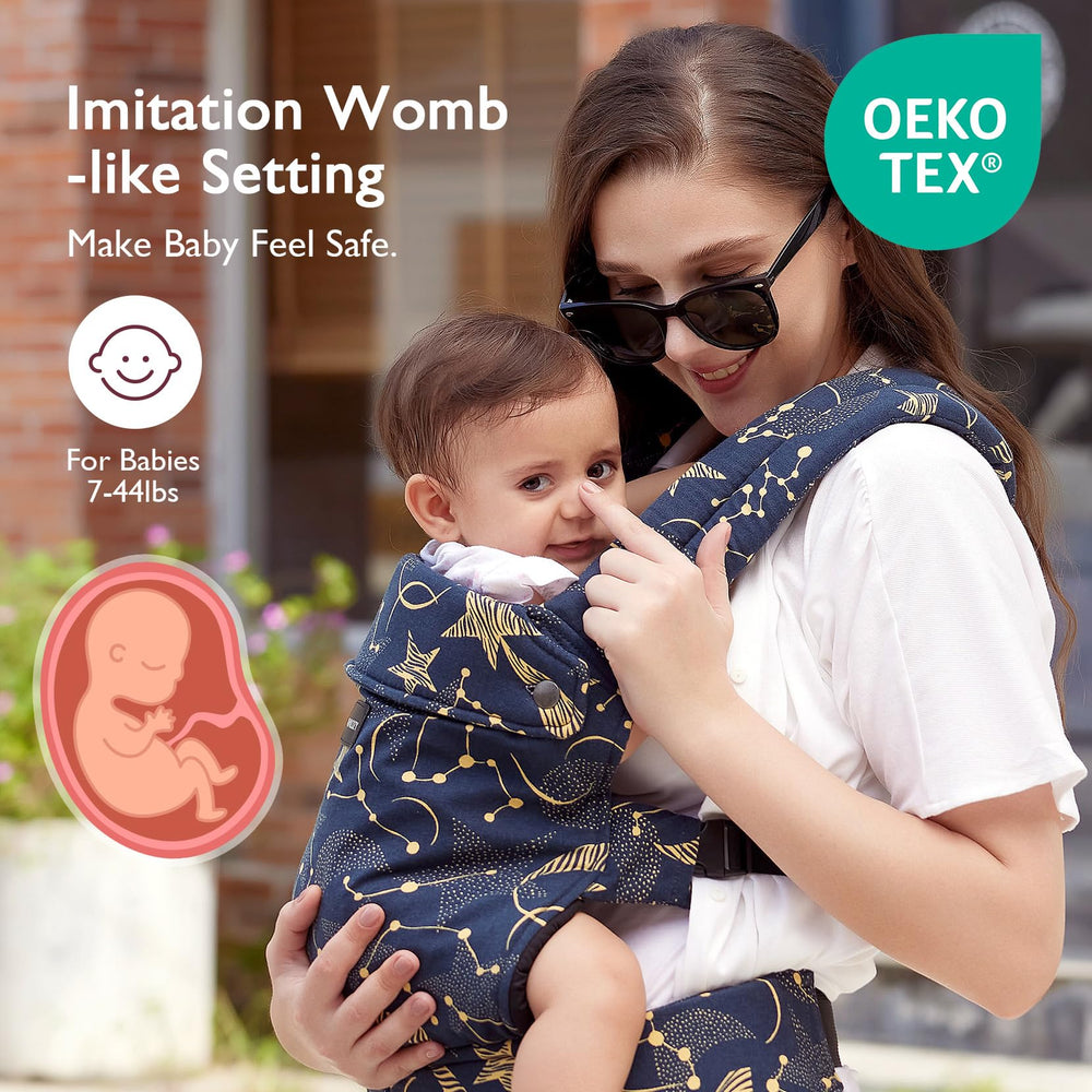 Momcozy Starry Night worn on hip demonstrates active parent-friendly support