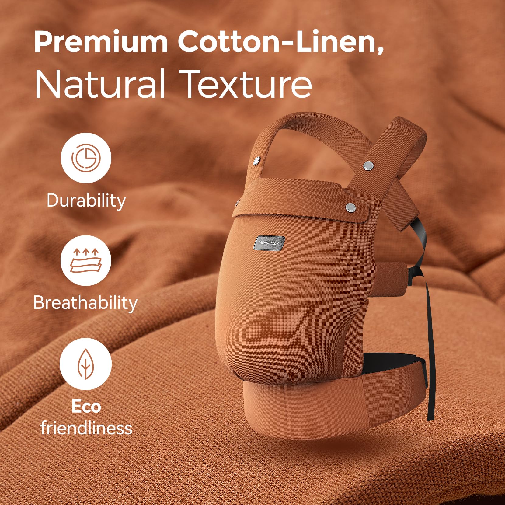 Momcozy baby carrier three-stage adjustment supports growing baby during outings