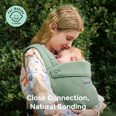 Momcozy baby carrier three-stage adjustment for growing infants and toddlers.