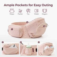 Momcozy adjustable waistbelt demonstrates quick-fit convenience for parents.