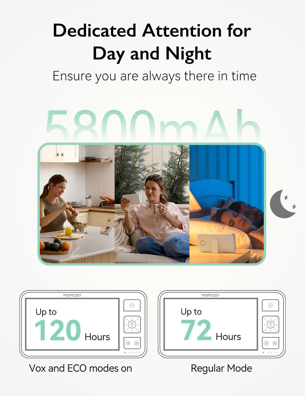 Momcozy monitor range 1640ft for stable coverage across your home