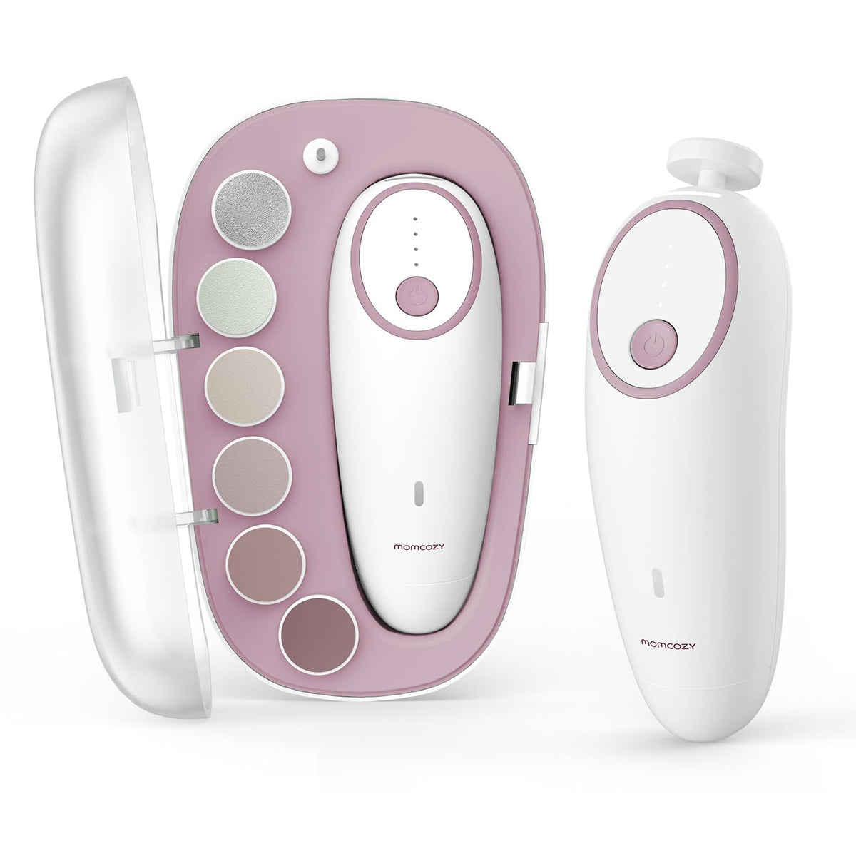 Momcozy baby nail file electric front view demonstrates compact design for home grooming