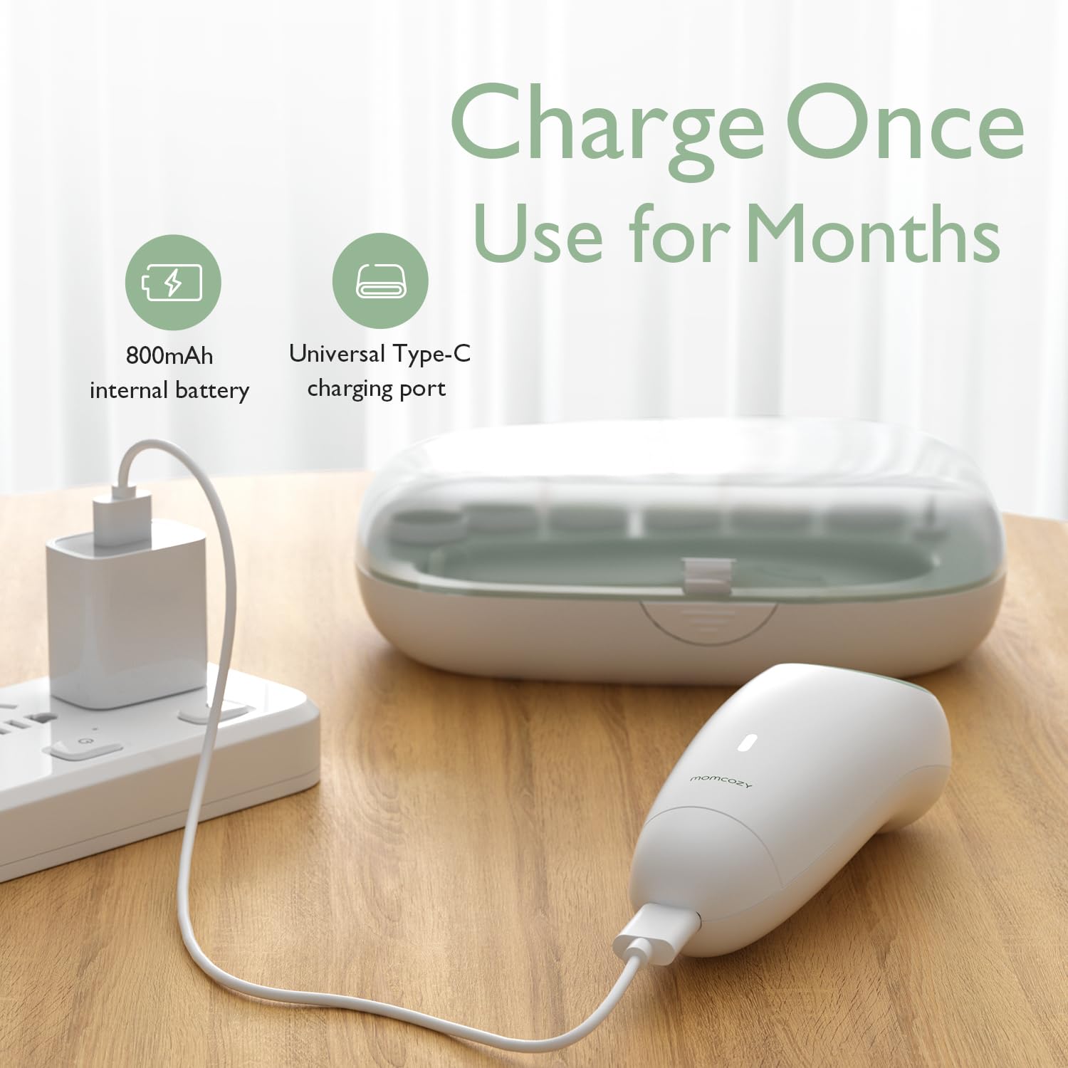 Momcozy Nail File Electric low-noise design supports peaceful nights
