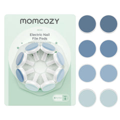 Momcozy baby nail trimmer replacement pads in blue for safe infant grooming.