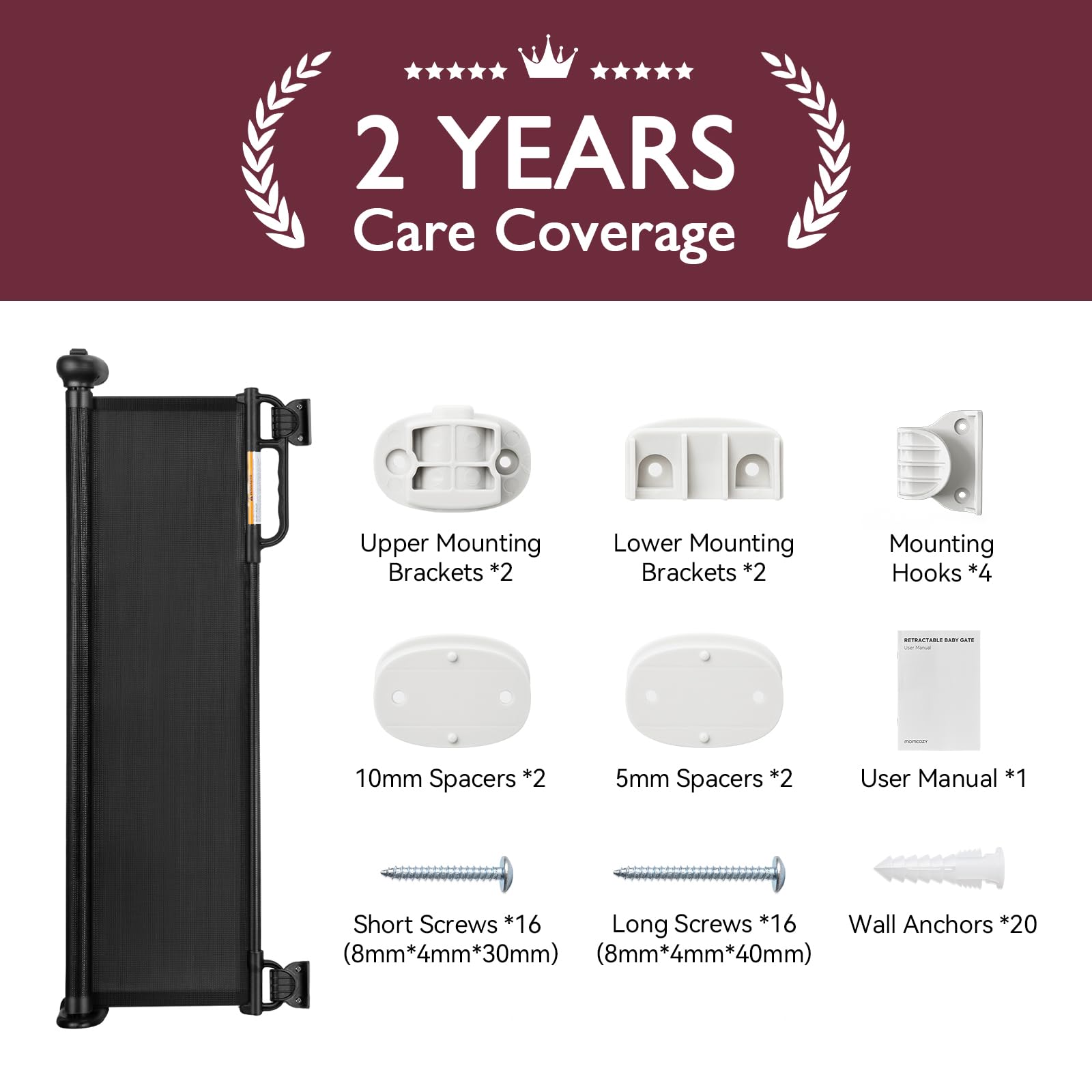 Momcozy baby and pet gate suitable for indoor and outdoor use.