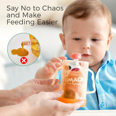 Momcozy wave-handled grip supports tiny hands during self-feeding