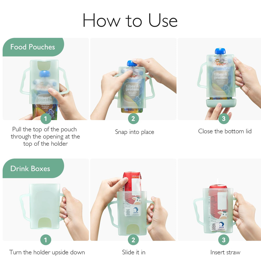 Momcozy No Squeeze used in a car seat to keep meals tidy