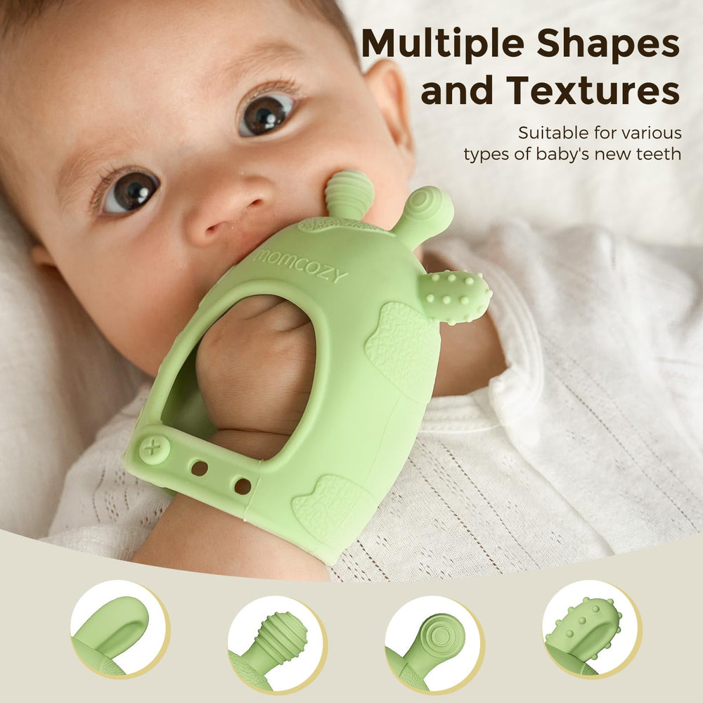 Momcozy teether uses BPA-free silicone for safe chewing