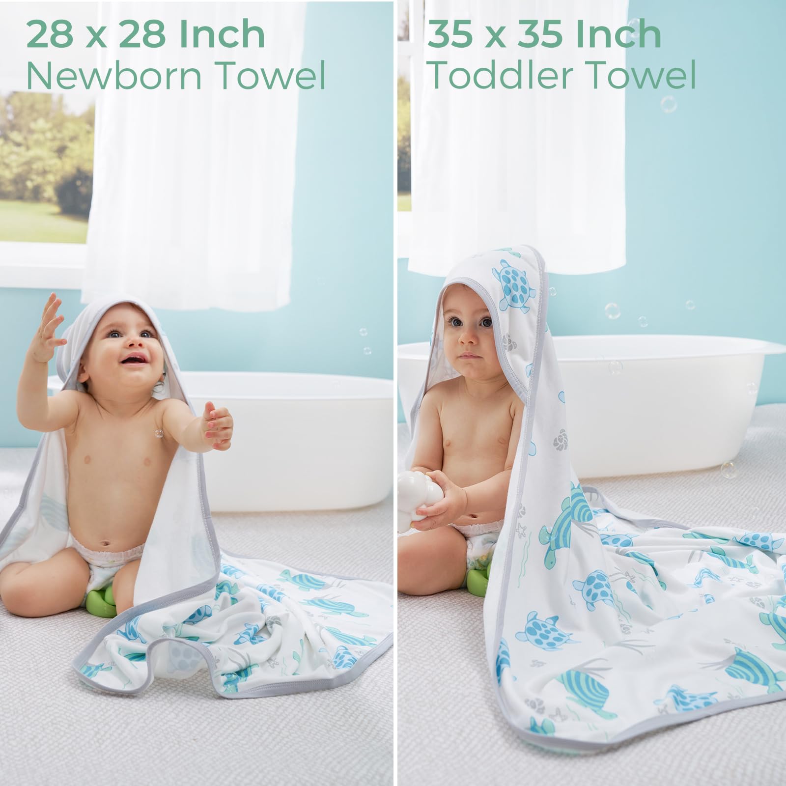 Momcozy towel laid flat to show generous size