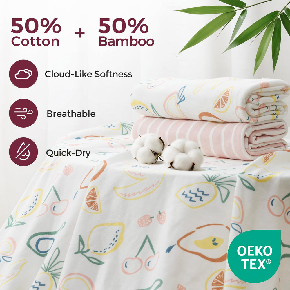 Momcozy towel blends viscose and cotton for fast moisture absorption.