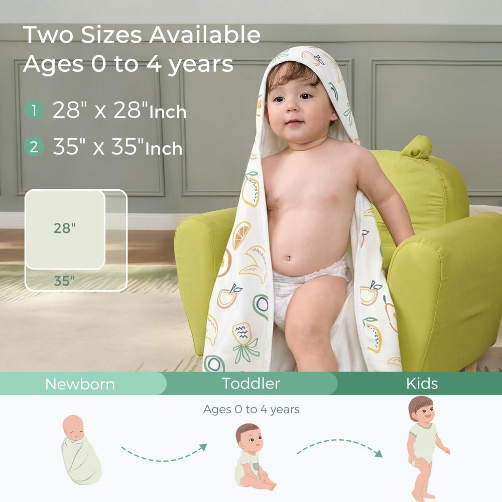 Momcozy hooded towel with absorbent quick-dry weave keeps baby dry fast