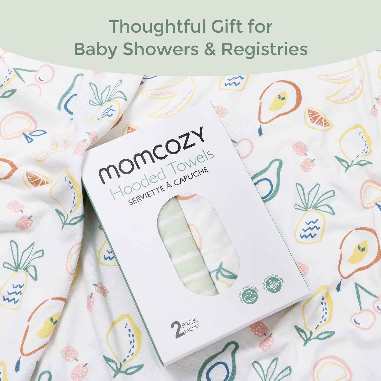 Momcozy hooded towel Lemons pattern brightens bath time and imagination