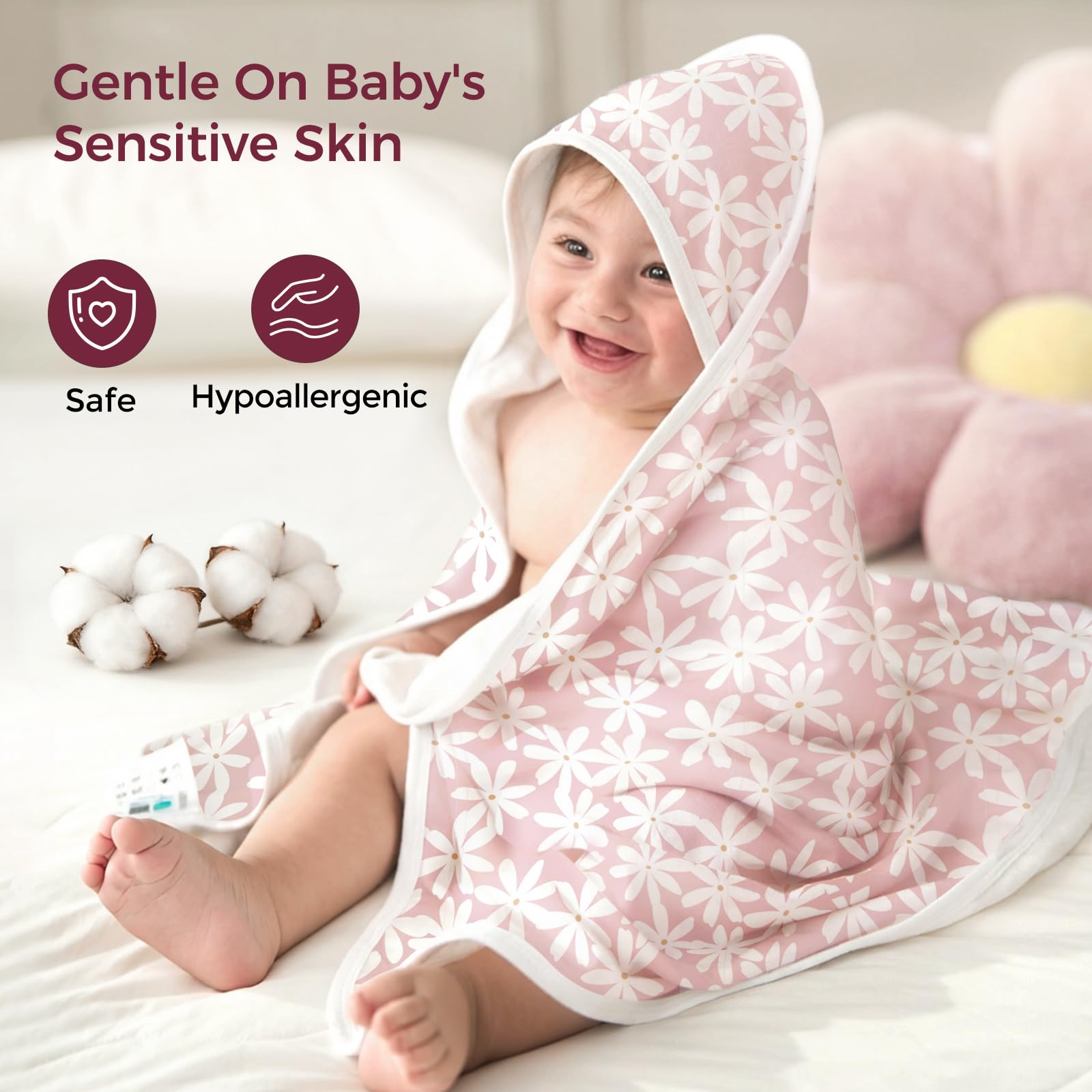 Momcozy hooded towel starry sky pattern for playful bath time