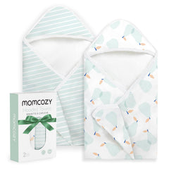 Momcozy Starry Sky hooded towel ultra soft for gentle bath time