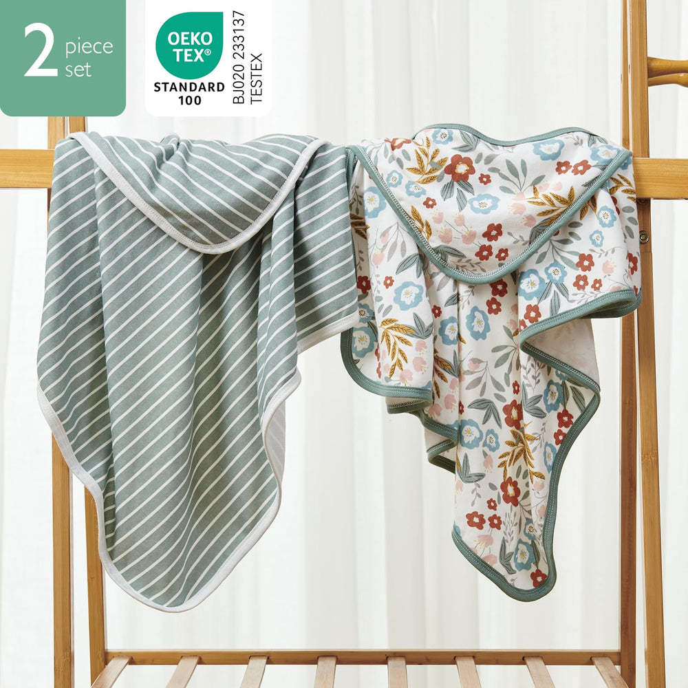 Momcozy leaves pattern towel adds cheerful unisex style for newborns