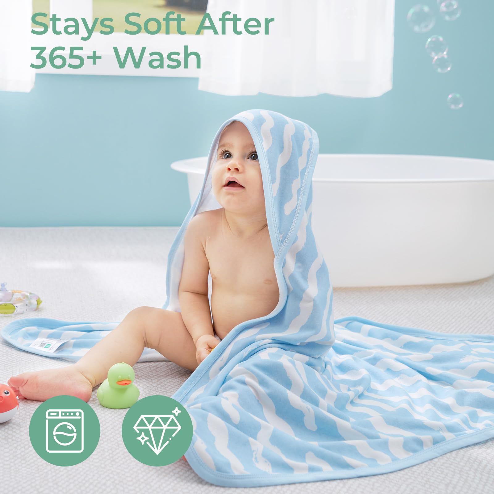 Momcozy viscose-cotton-blend towel blends softness with durable, breathable comfort.
