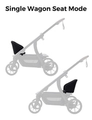Momcozy baby wagon seat provides a safe harnessed seating option.