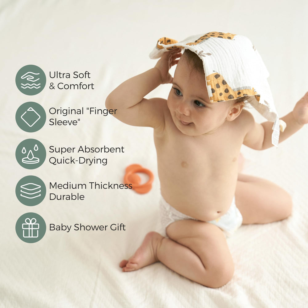 Momcozy washcloths finger sleeve design enables gentle cleaning