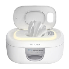 Momcozy Baby Wipe Warmer with spring design heats quickly for comfortable changes.
