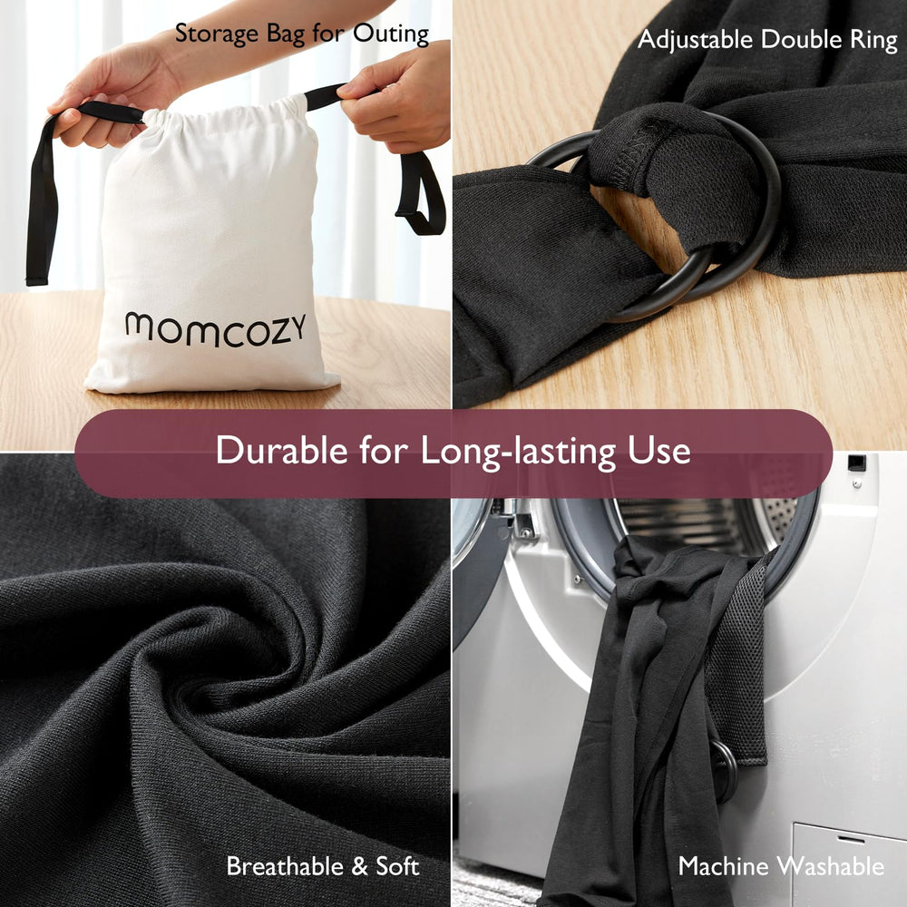 Momcozy breastfeeding privacy feature supports discreet feeding while wearing.