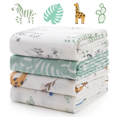 Momcozy Best Wishes Swaddle Jungle Trails, breathable and cozy for newborn sleep.