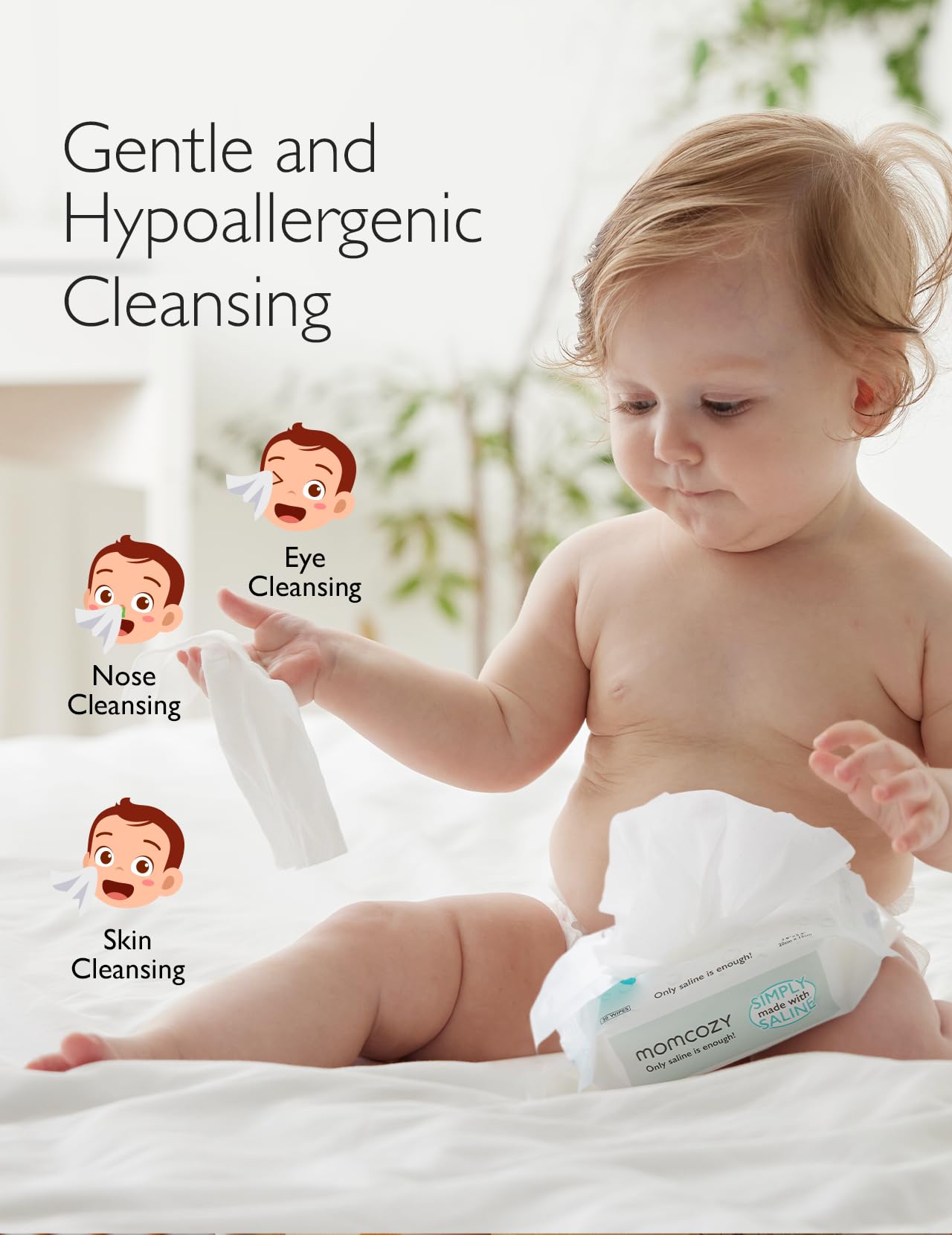 Momcozy biodegradable compostable certifications icon representing eco-friendly wipes.