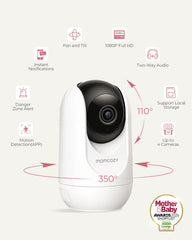 Momcozy BM04 night vision camera provides visible checks in low light.