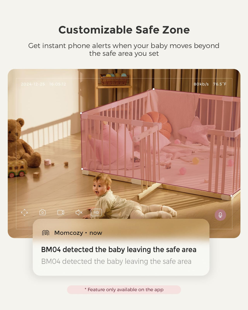 Momcozy BM04 motion detection alert keeps you informed