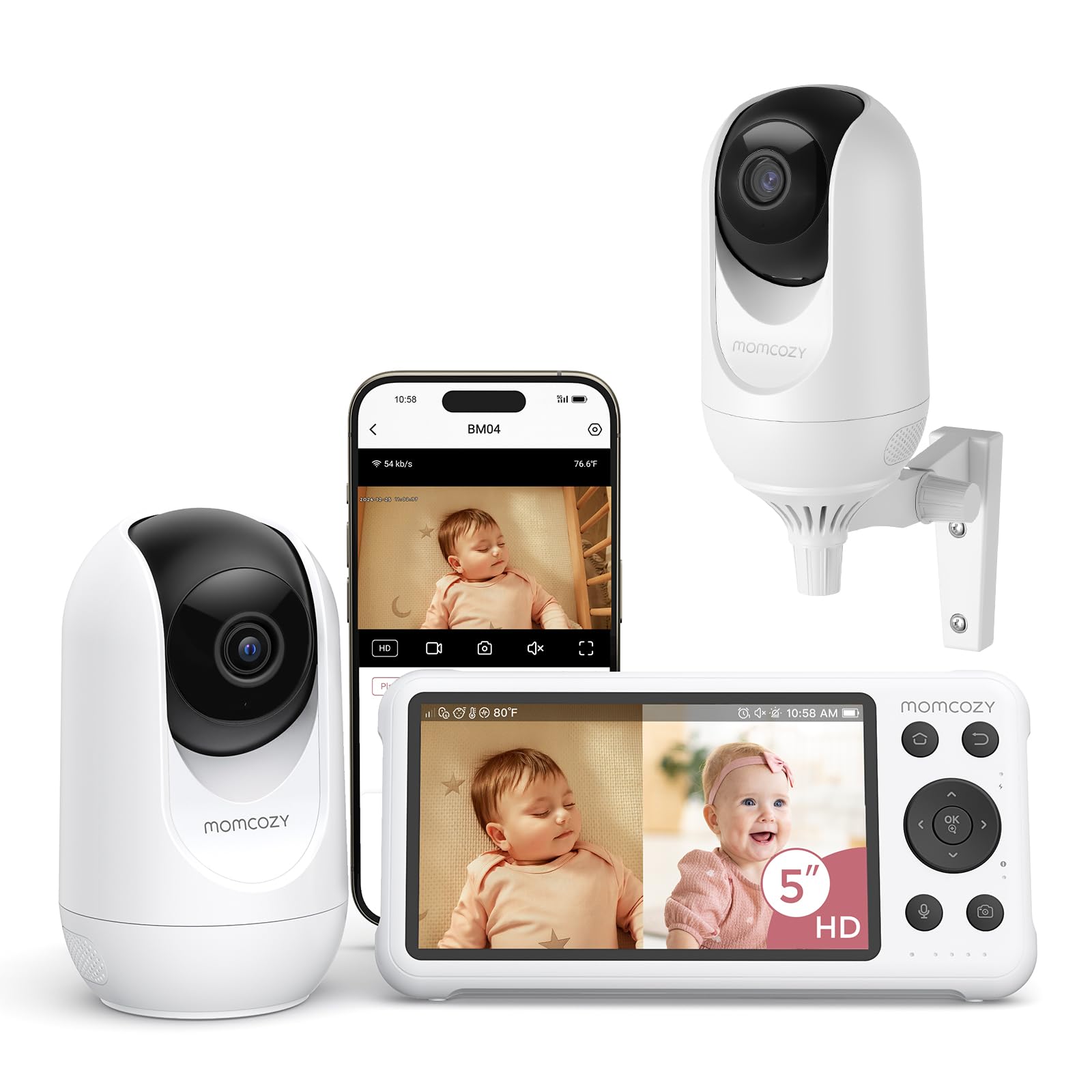 Momcozy BM04 split-screen monitor for dual-room viewing