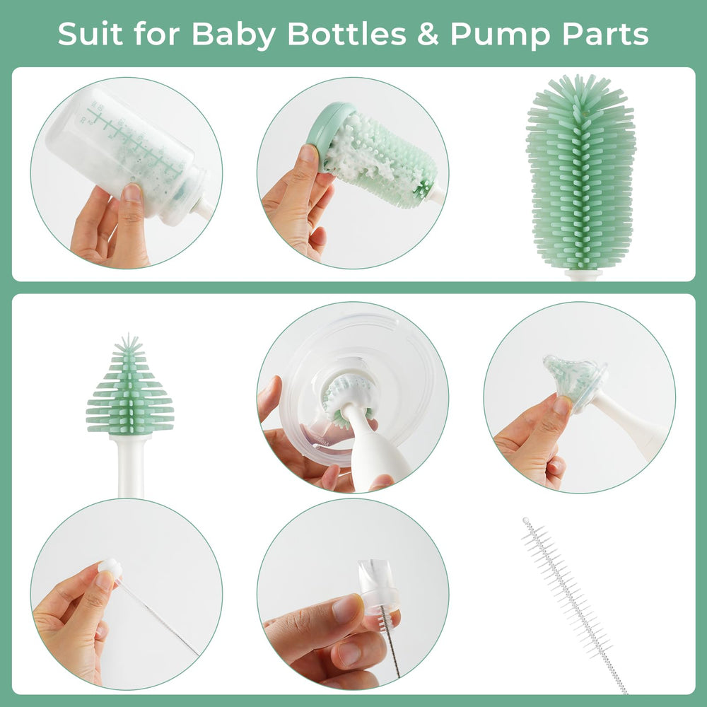 Momcozy Bottle Brush Kit Pro with multiple heads for bottles and pumps.
