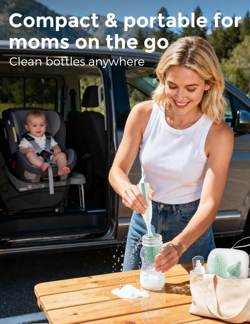 Momcozy Non-slip handles provide comfortable grip and hanging storage.