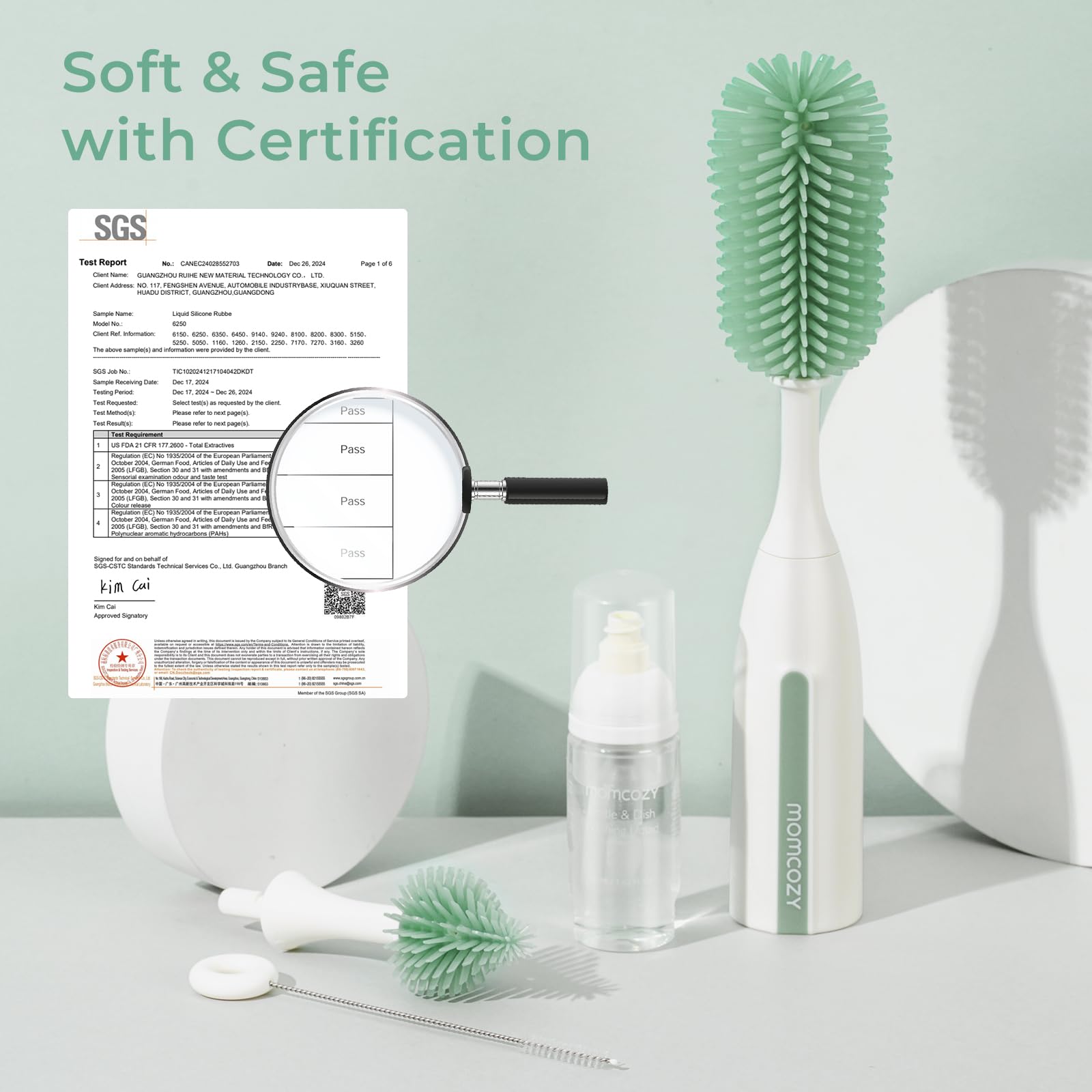 Momcozy Silicone tube brushes clean narrow openings like straws.