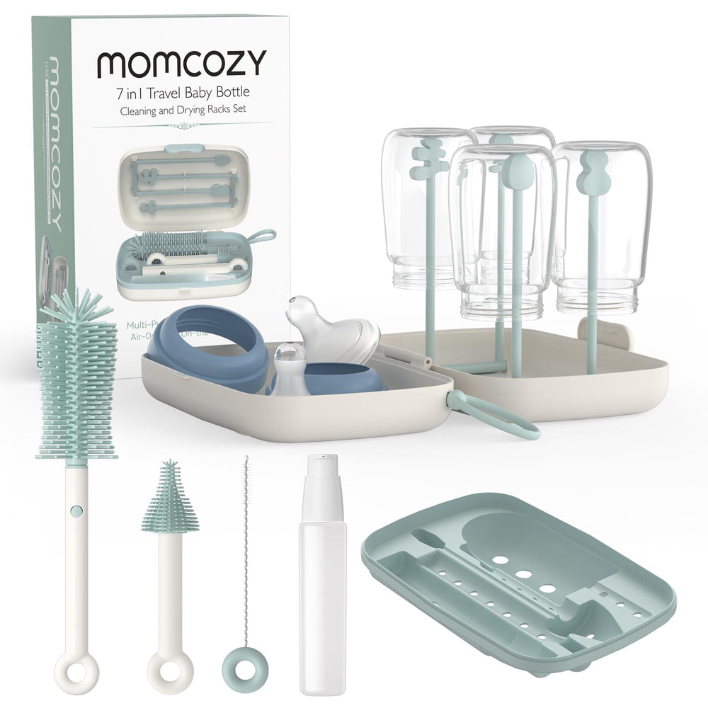 Momcozy Bottle Brush Set silicone brush for thorough bottle cleaning.