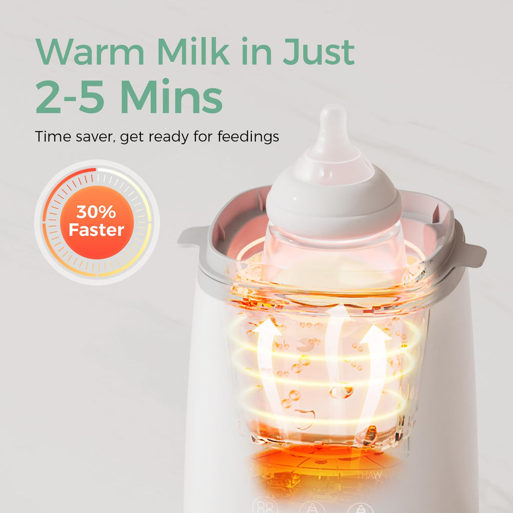 Momcozy Bottle Warmer shows precise temperature control for consistent heat